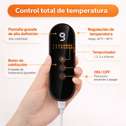 Calienta-pies con regulador de temperatura y temporizador